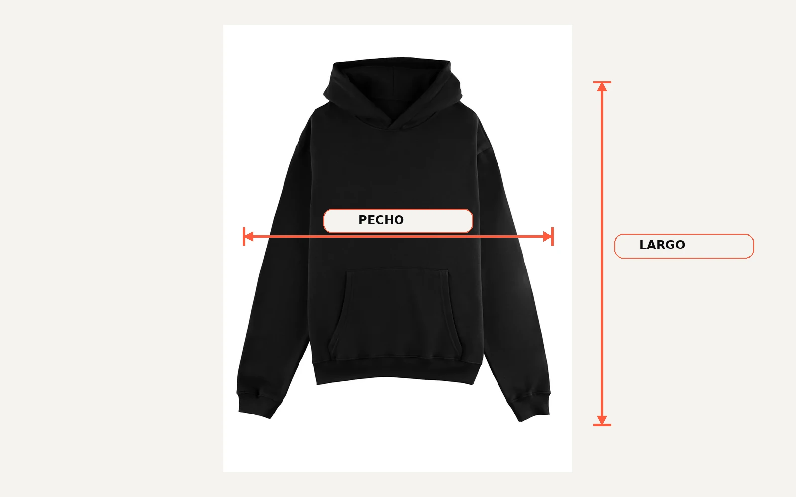 Cómo tomar pecho y largo sobre una sudadera real antes de elegir talla